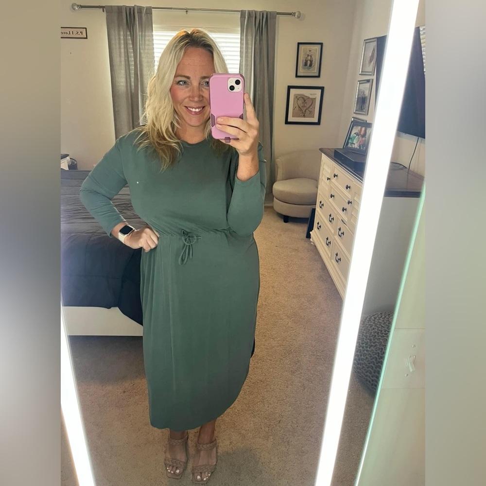 Blue/Green Jersey Dress, THE SOFTEST
